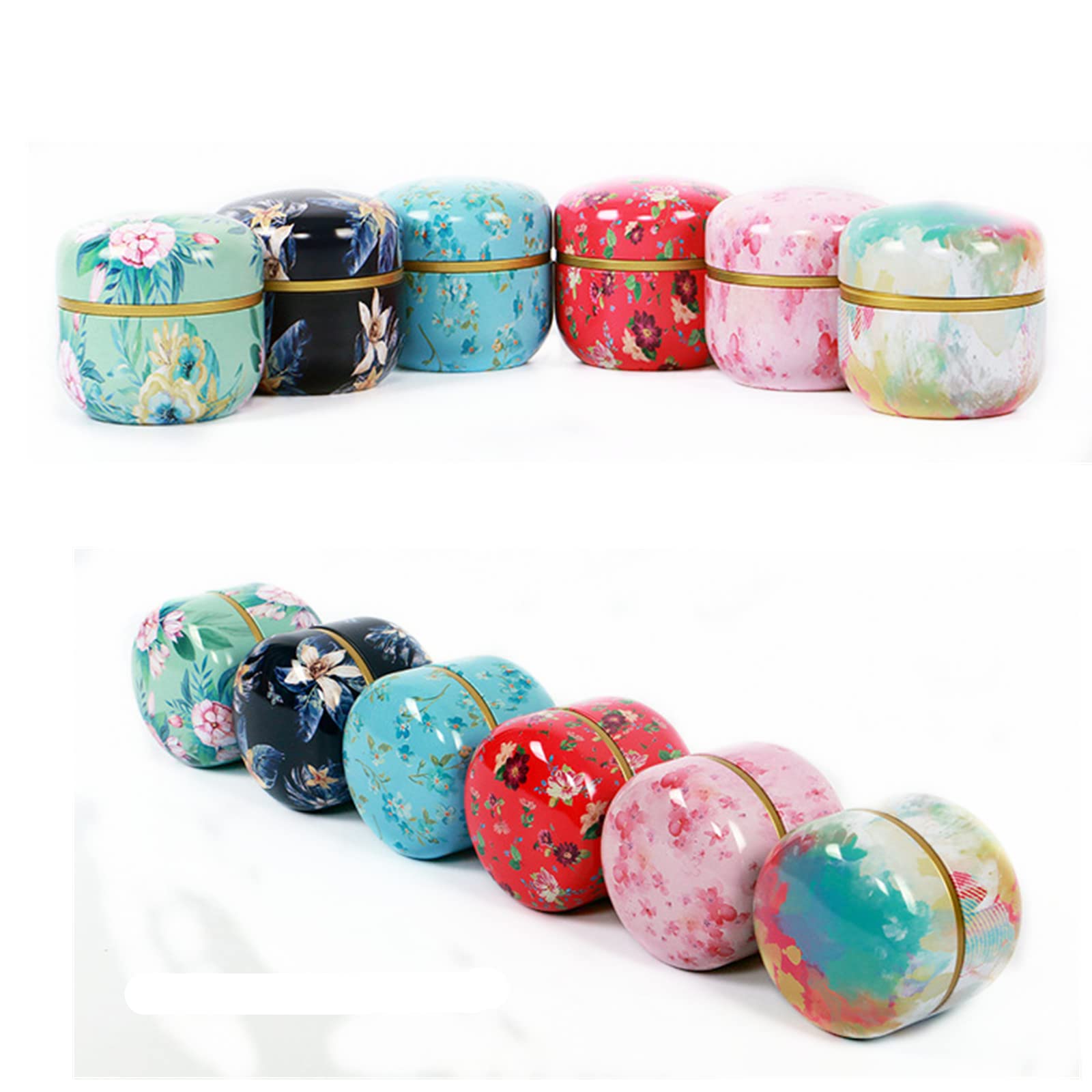 Lata HAN SHENG con acabado floral vintage, ideal para azúcar, dulces o joyería.