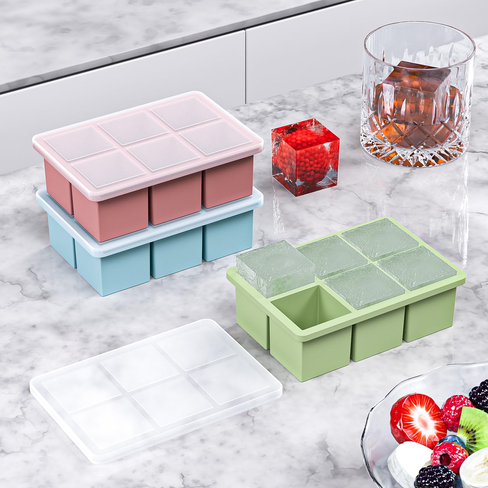 HANCELANT cubos grandes de 2 pulgadas para bebidas frías