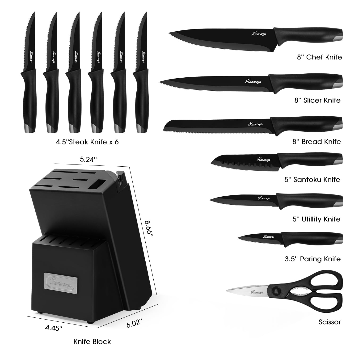Cuchillo chef Hancorys de 8 pulgadas ofrece filo preciso para cortes rápidos