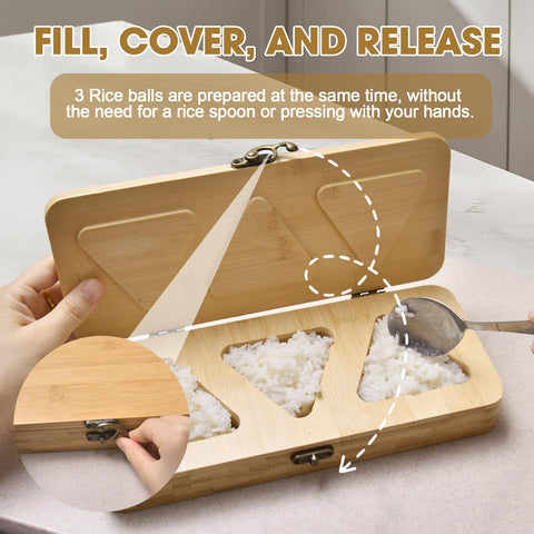 Handbanary onigiri con tapa y cierre: guarda y reutiliza fácilmente.