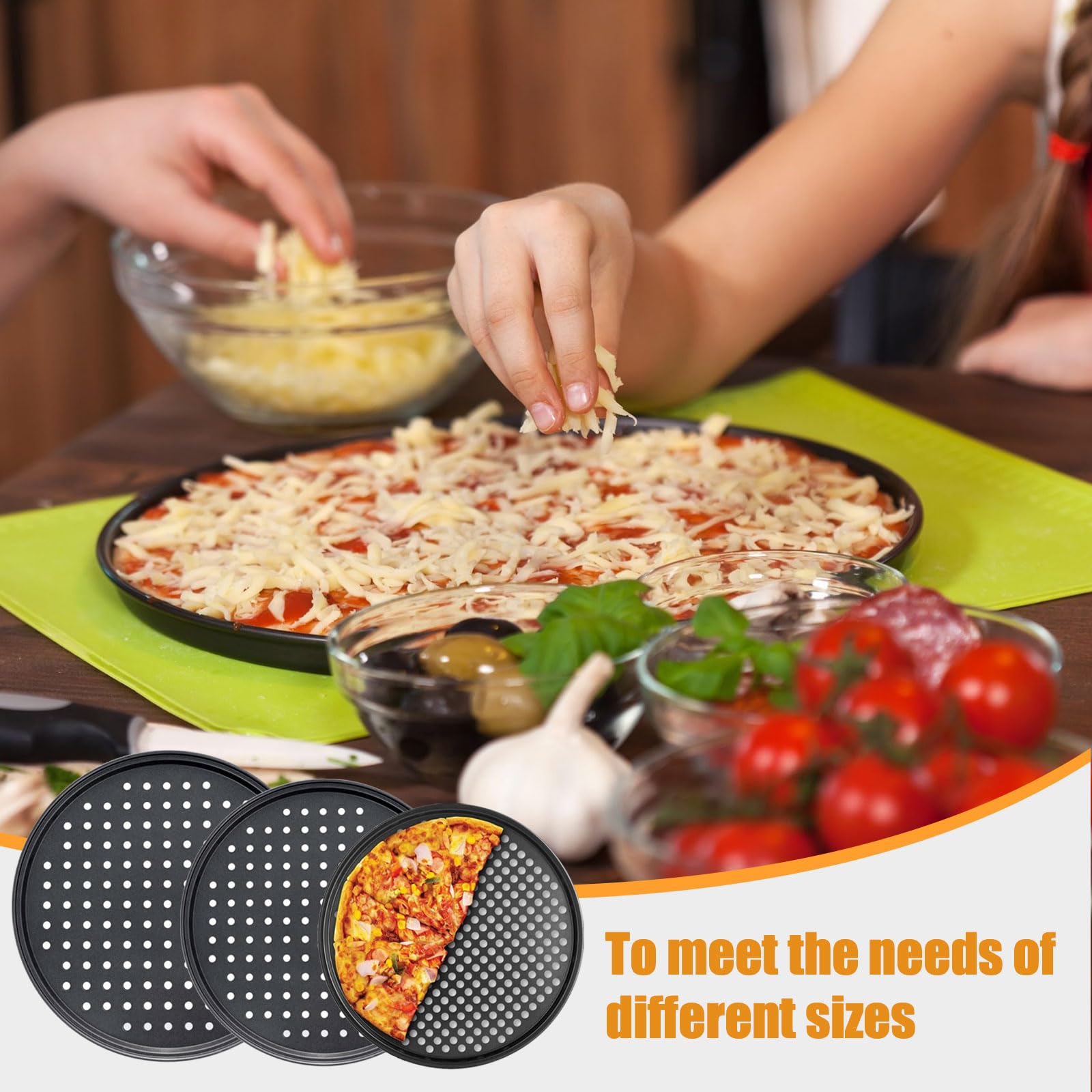 Bandeja Handook para pizza de 10 pulgadas, perforada, para hornear rápido y dorado.