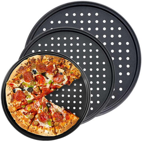 Bandeja Handook para pizza de 9 pulgadas, perforada, para hornear uniforme y crujiente.