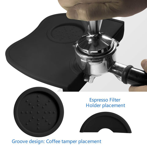 Tapete Handook con diseño práctico mantiene orden y acceso a accesorios de barista.
