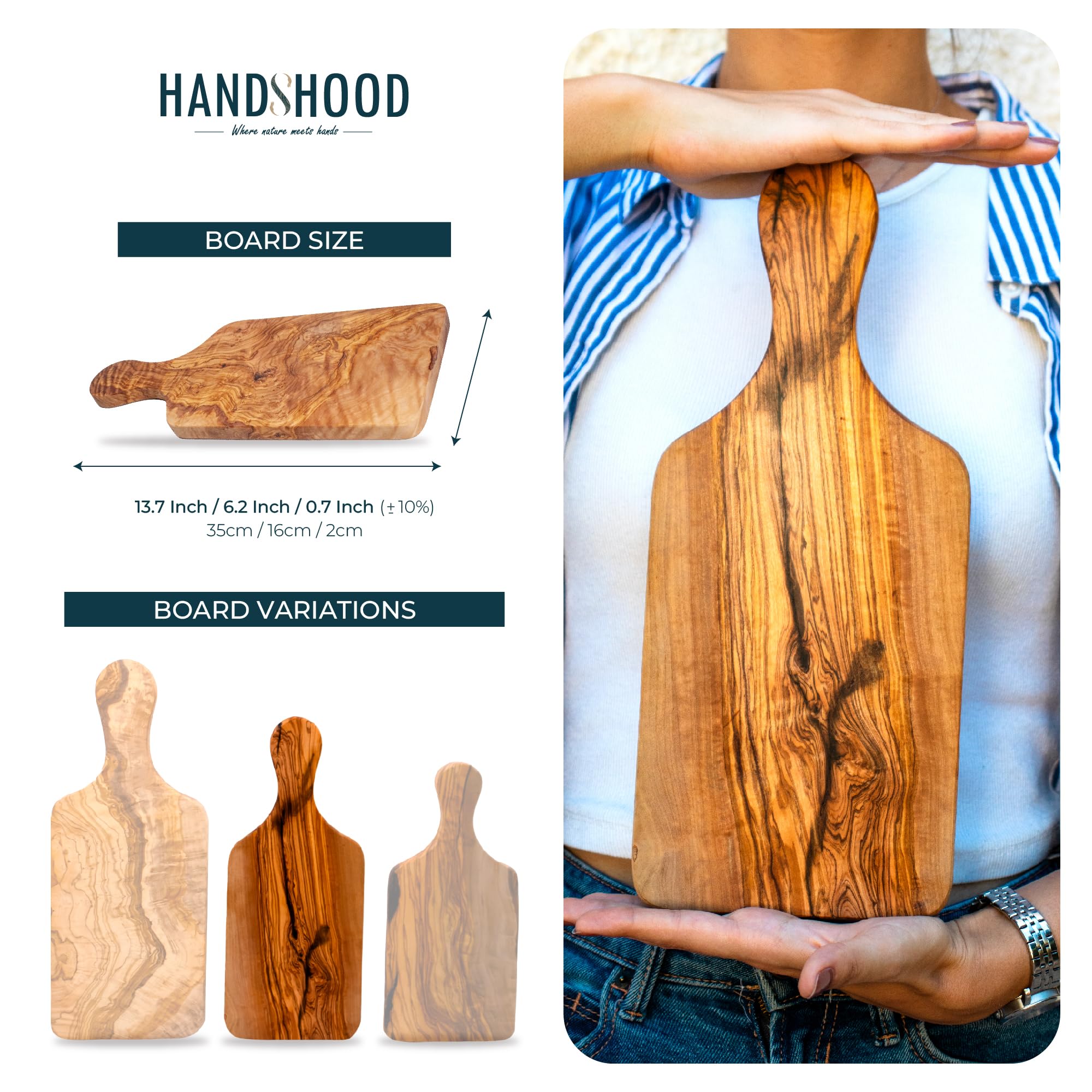 HandsHood dimensiones 34 cm para porciones equilibradas en la cocina.