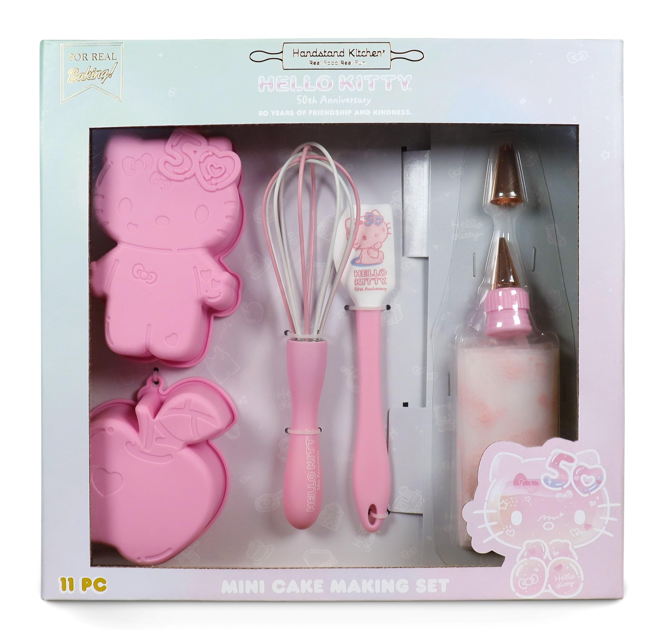 Molde Hello Kitty de Handstand Kitchen en lazo 50 aniversario, ideal para celebrar con estilo.