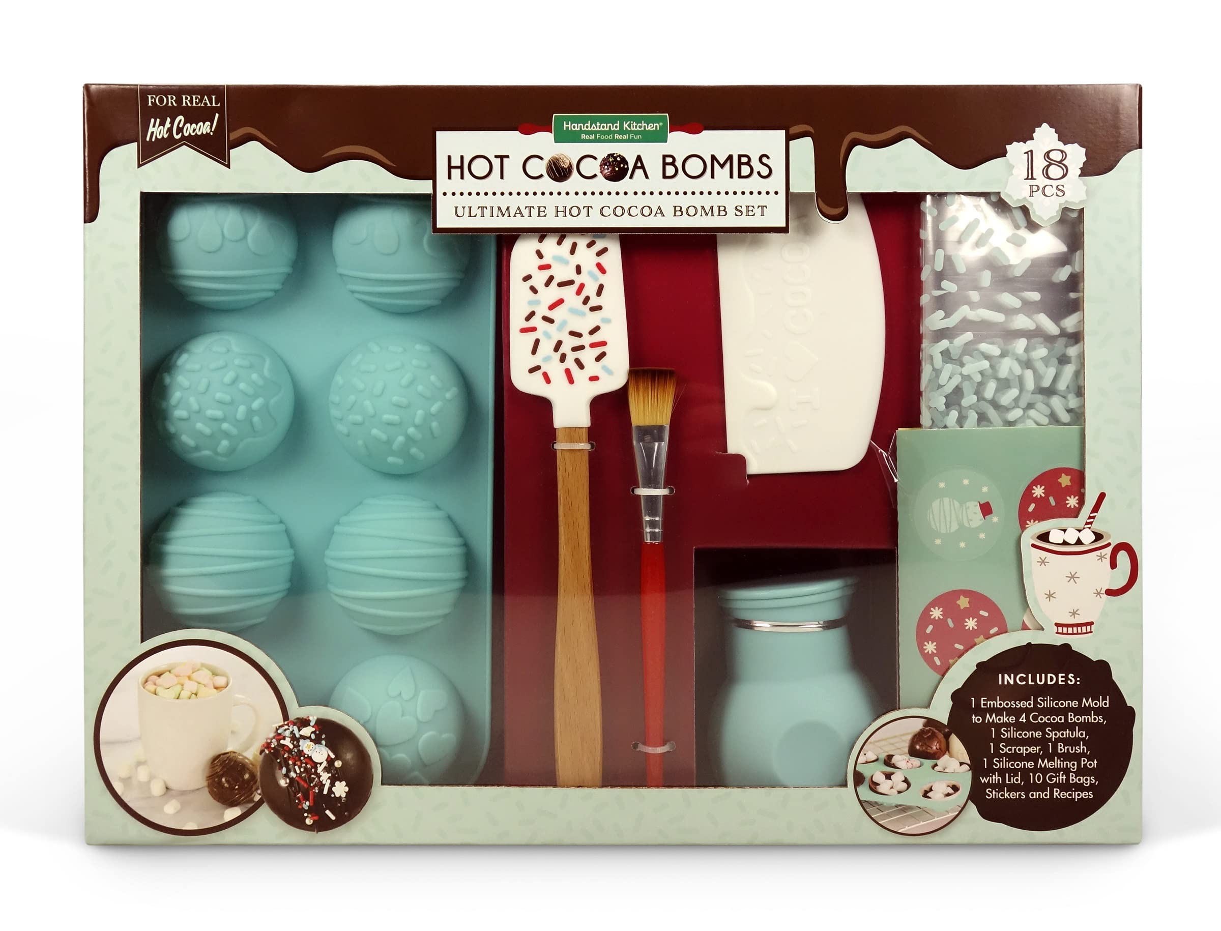 Handstand Kitchen molde de silicona para bombas de cacao con relieve, uso fácil