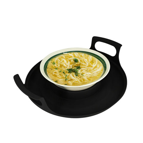 Handy Gourmet bandeja para microondas con asa fría para manipular comida caliente con seguridad