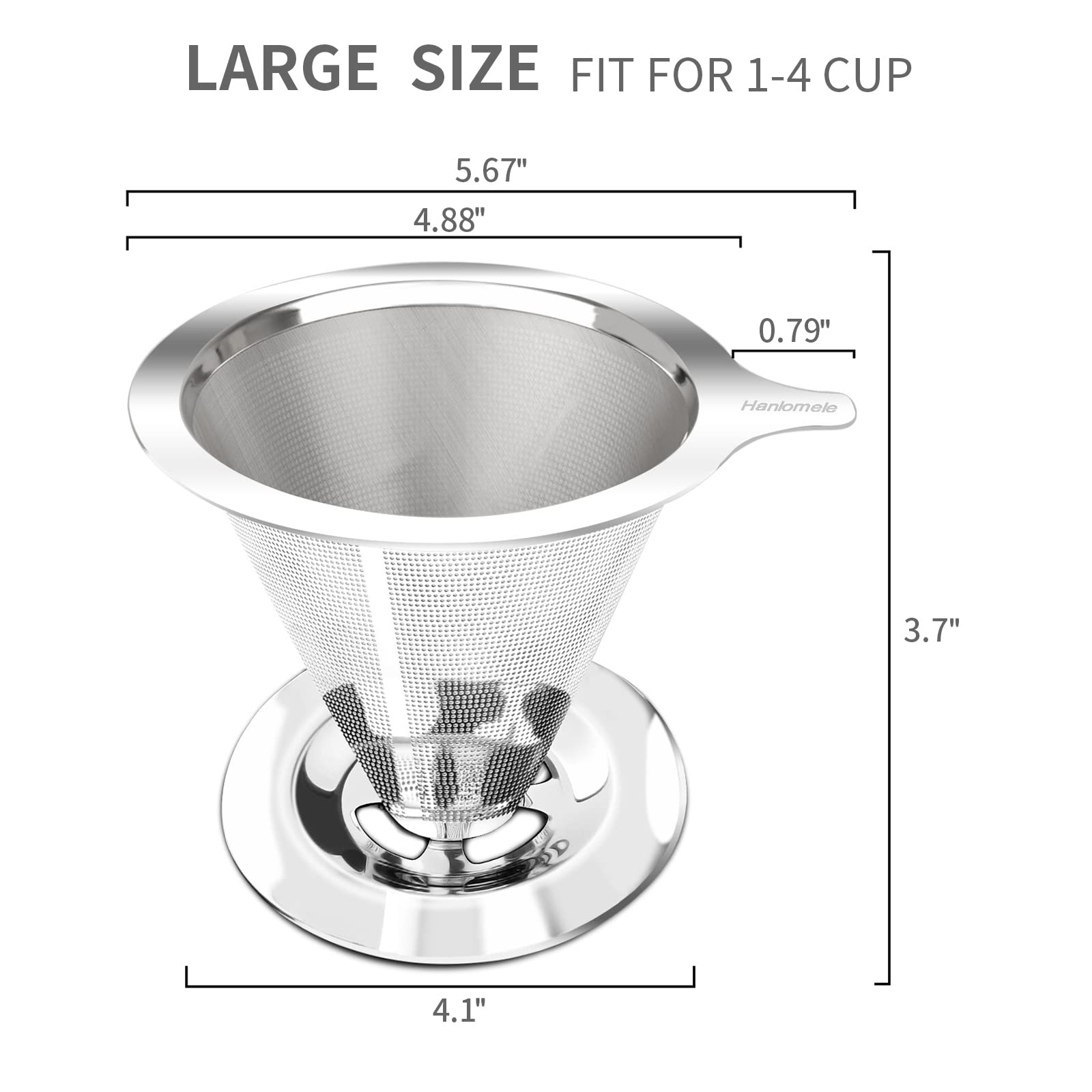 Hanlomele filtro reutilizable sin papel para café más limpio.