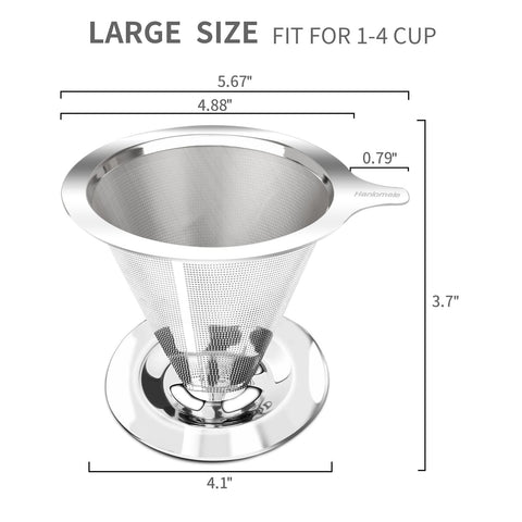 Hanlomele filtro reutilizable sin papel para café más limpio.
