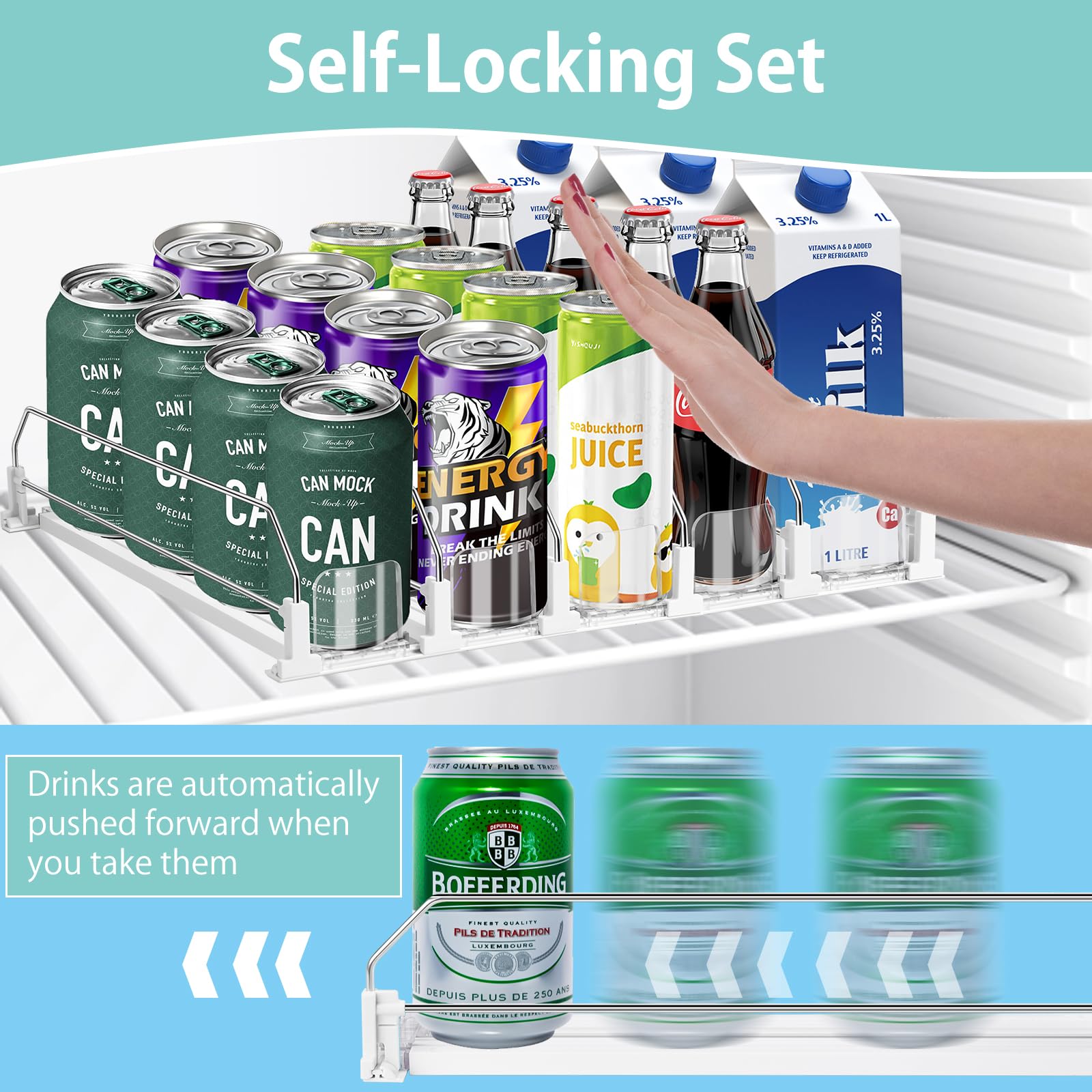 Hanmir empuje automático latas: sistema estable para evitar caídas