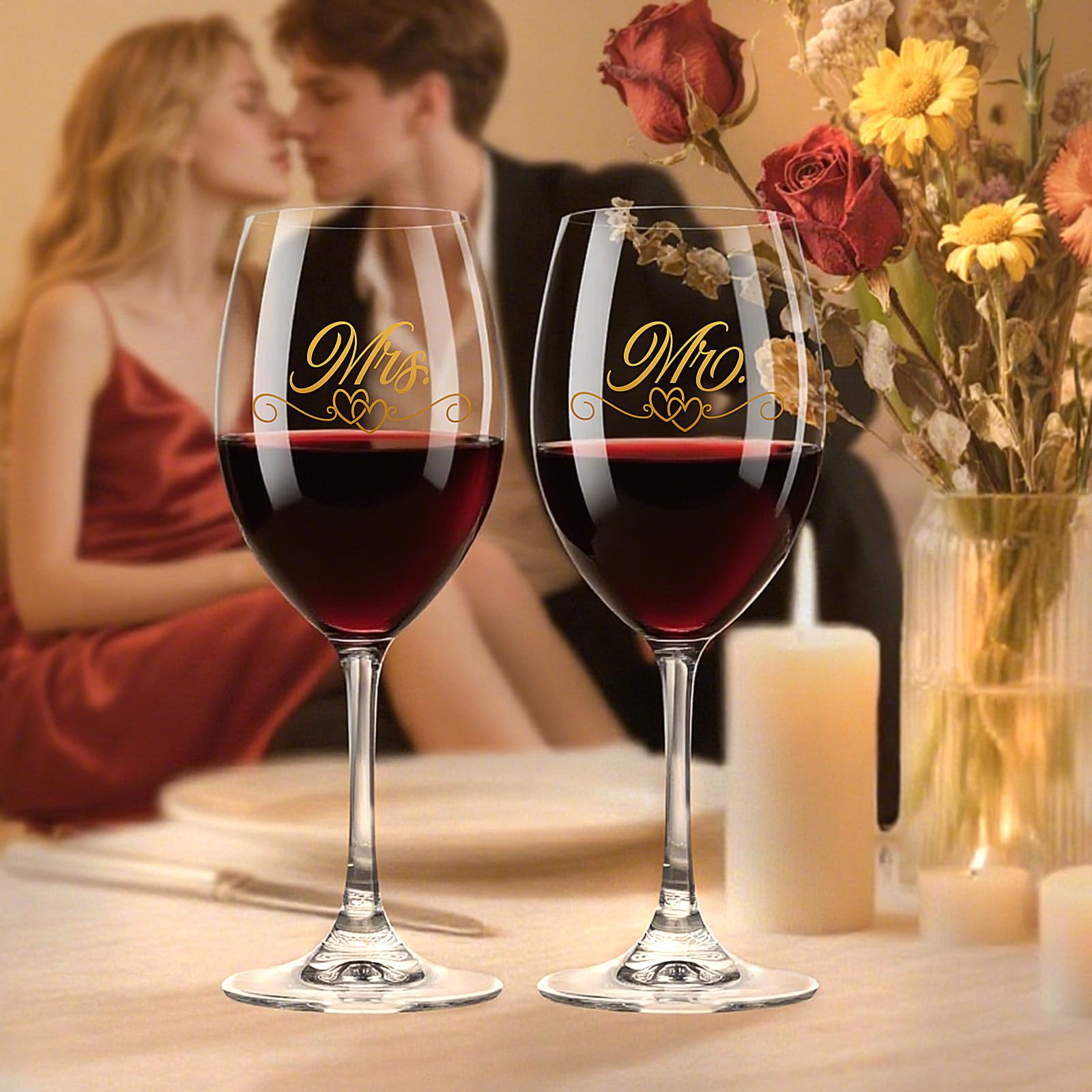 Diseño elegante con tipografia Mr y Mrs para regalo significativo