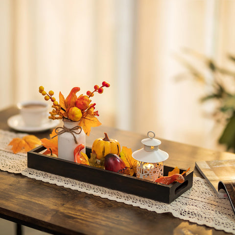 Hanobe bandeja de centro para mesa, muestra decoración y orden en la sala.