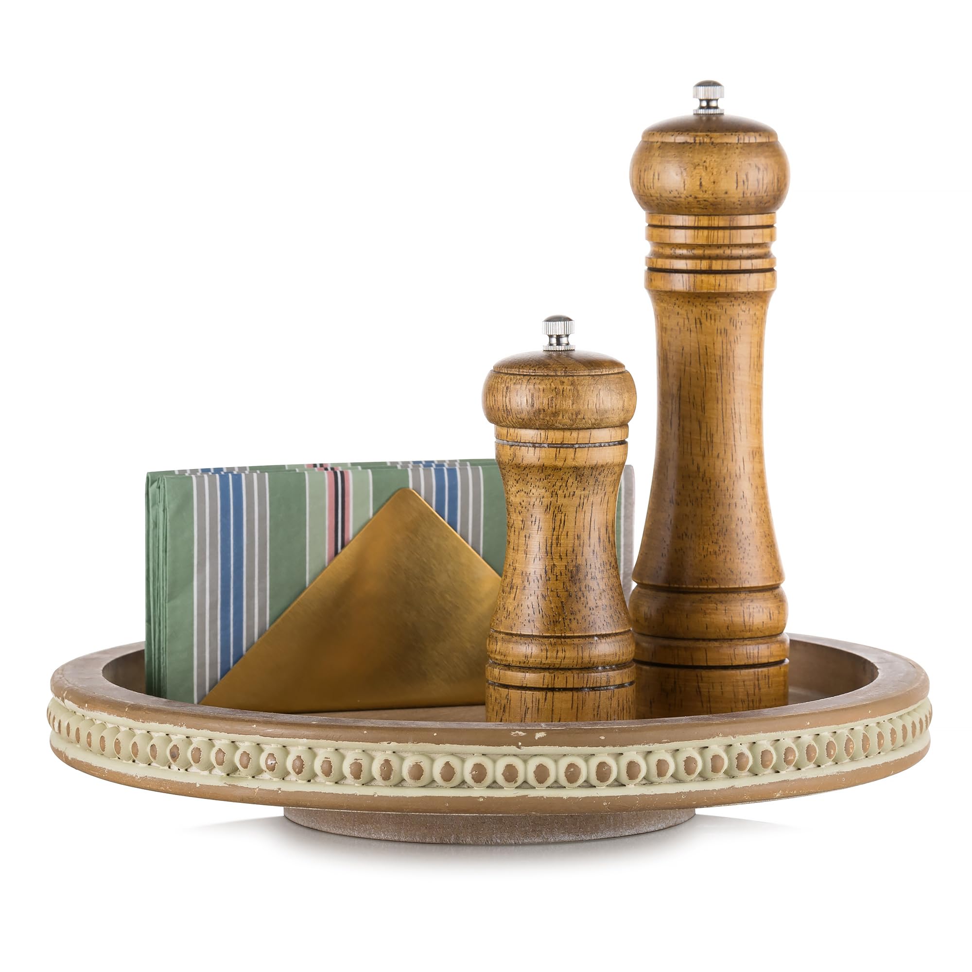 Hanobe bandeja giratoria centro redonda de 12 pulgadas para mantener la mesa ordenada