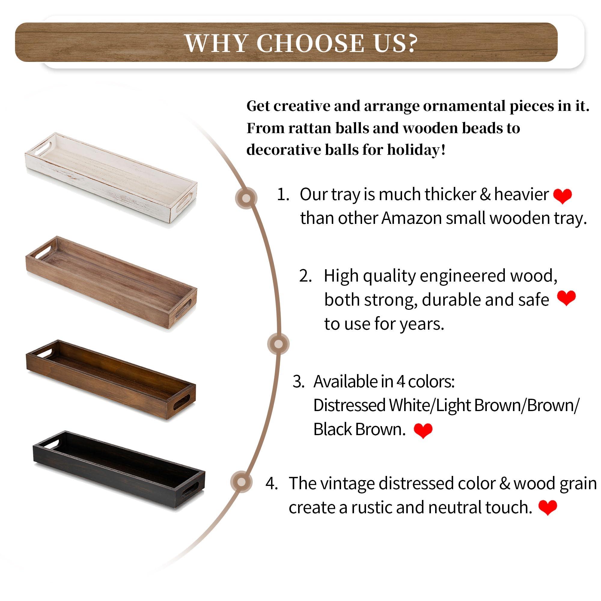 Hanobe bandeja para plantas, velas y jarrones pequeños, realza la decoración con naturalidad.