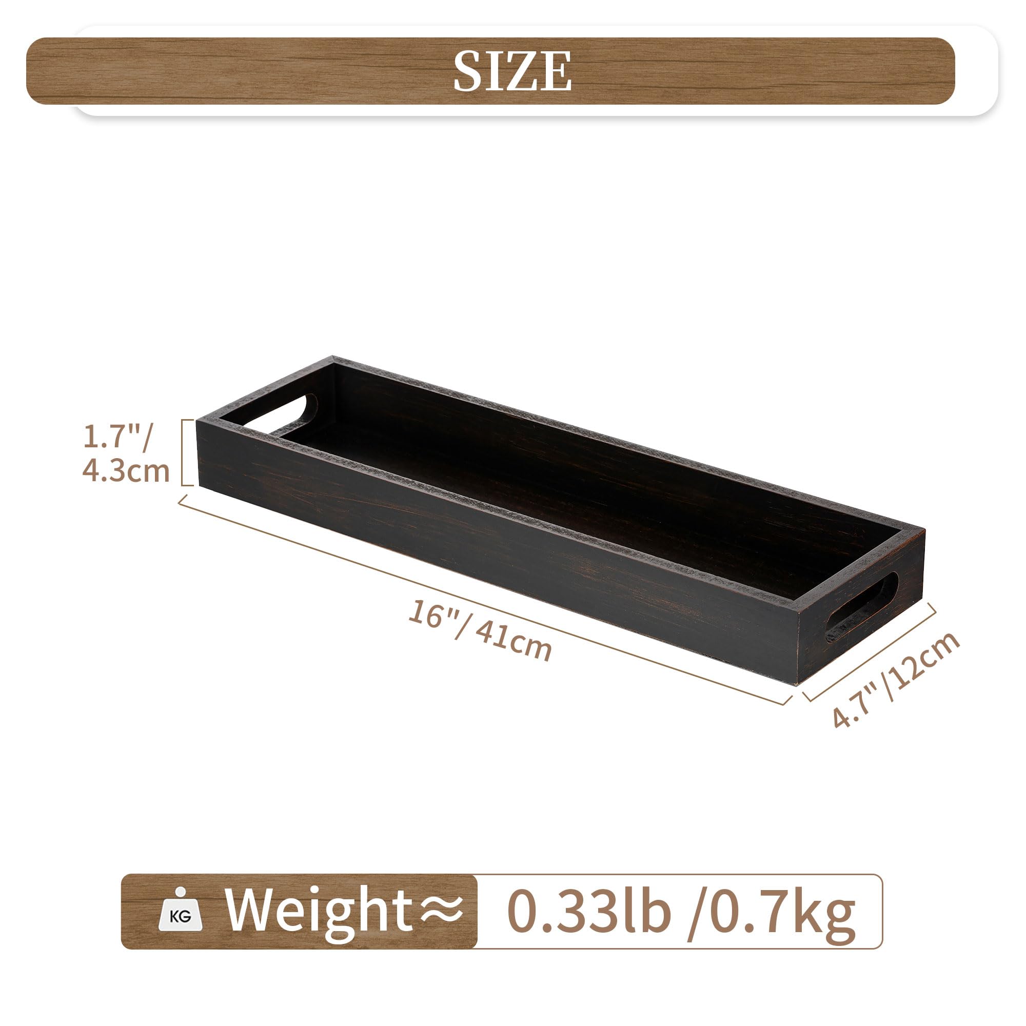 Hanobe bandeja rectangular con manijas recortadas, facilita transportar objetos con estilo.