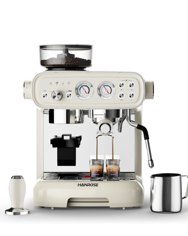 Hanrose Espresso con molinillo integrado para un espresso fresco y control de molienda