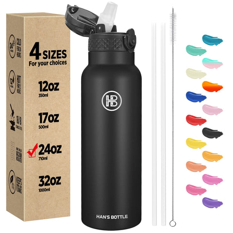 Han's Bottle con tapa de pajilla para entrenamientos y caminatas cómodas