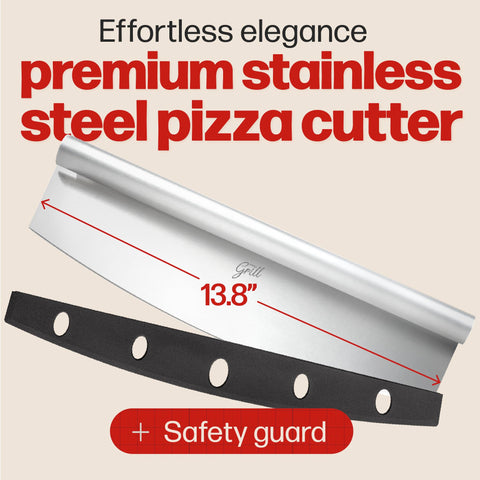 Hans Grill cuchilla de acero inoxidable para pizza resistente.