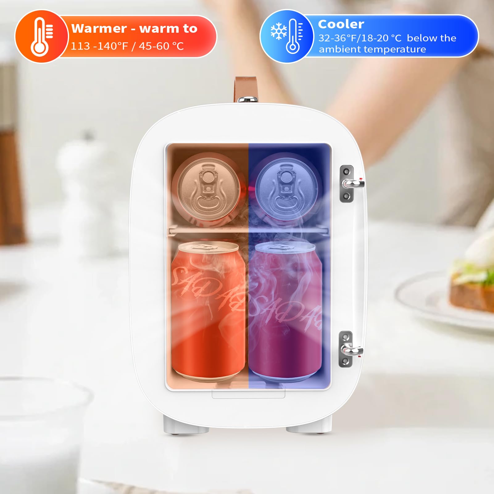 Hansburg minirefrigerador es silencioso y libre de freón para uso diario.