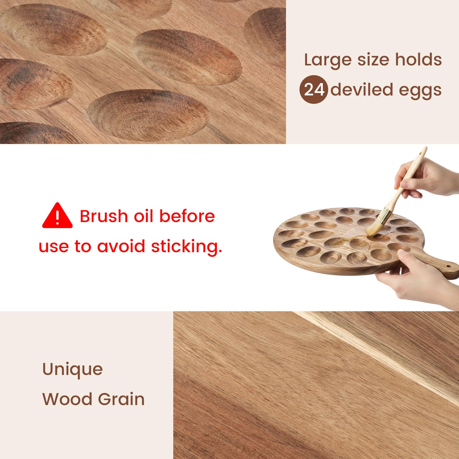 HANSGO diseño de doble cara sirve para huevos o tablas de charcutería.