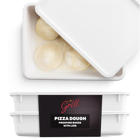 Hansgrill caja fermentacion masa dobles para masa de pizza, facilita fermentación uniforme.