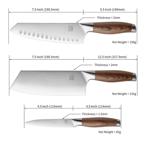 HAOCHUYI cuchillo chef 8 pulgadas con filo ultrapreciso