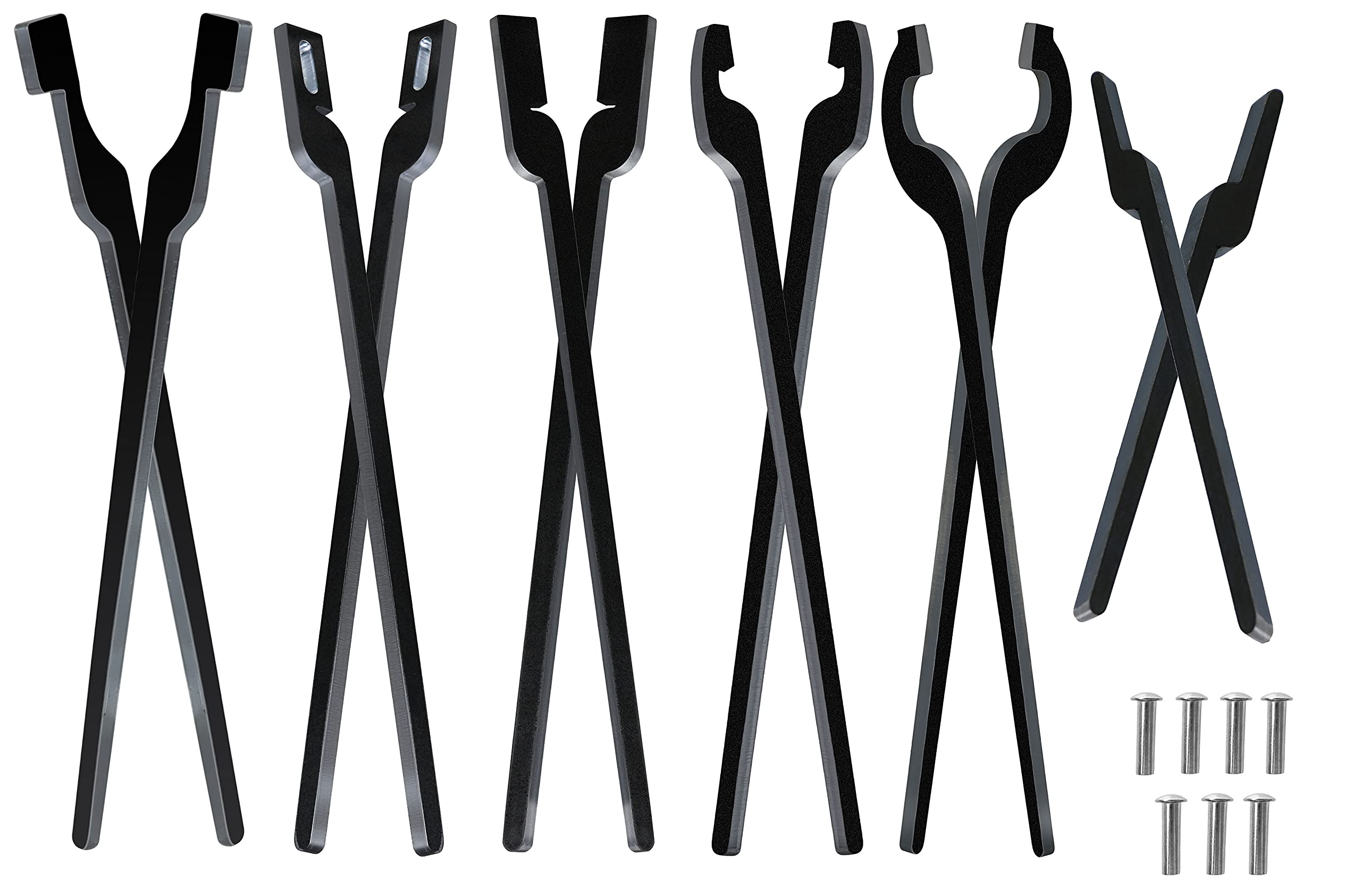 Pinzas Haocute bundle de 6 para forja, ideal para principiantes y artesanos.