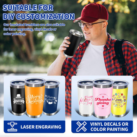 HAOLI vaso térmico 20 onzas ergonómico, compatible con portavasos.