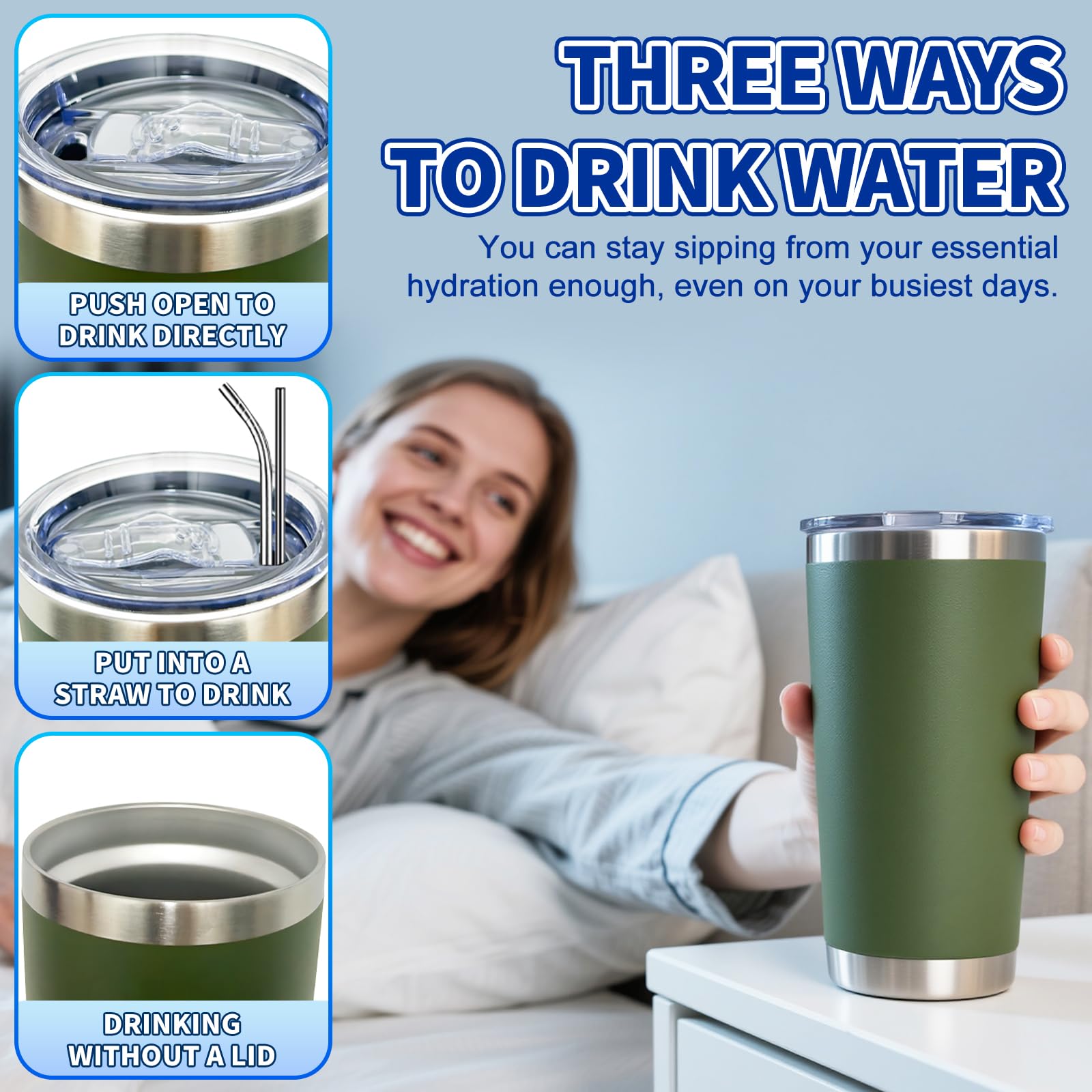HAOLI vaso térmico 20 onzas ideal para uso diario en oficinas y cafés.