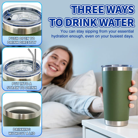 HAOLI vaso térmico 20 onzas ideal para uso diario en oficinas y cafés.