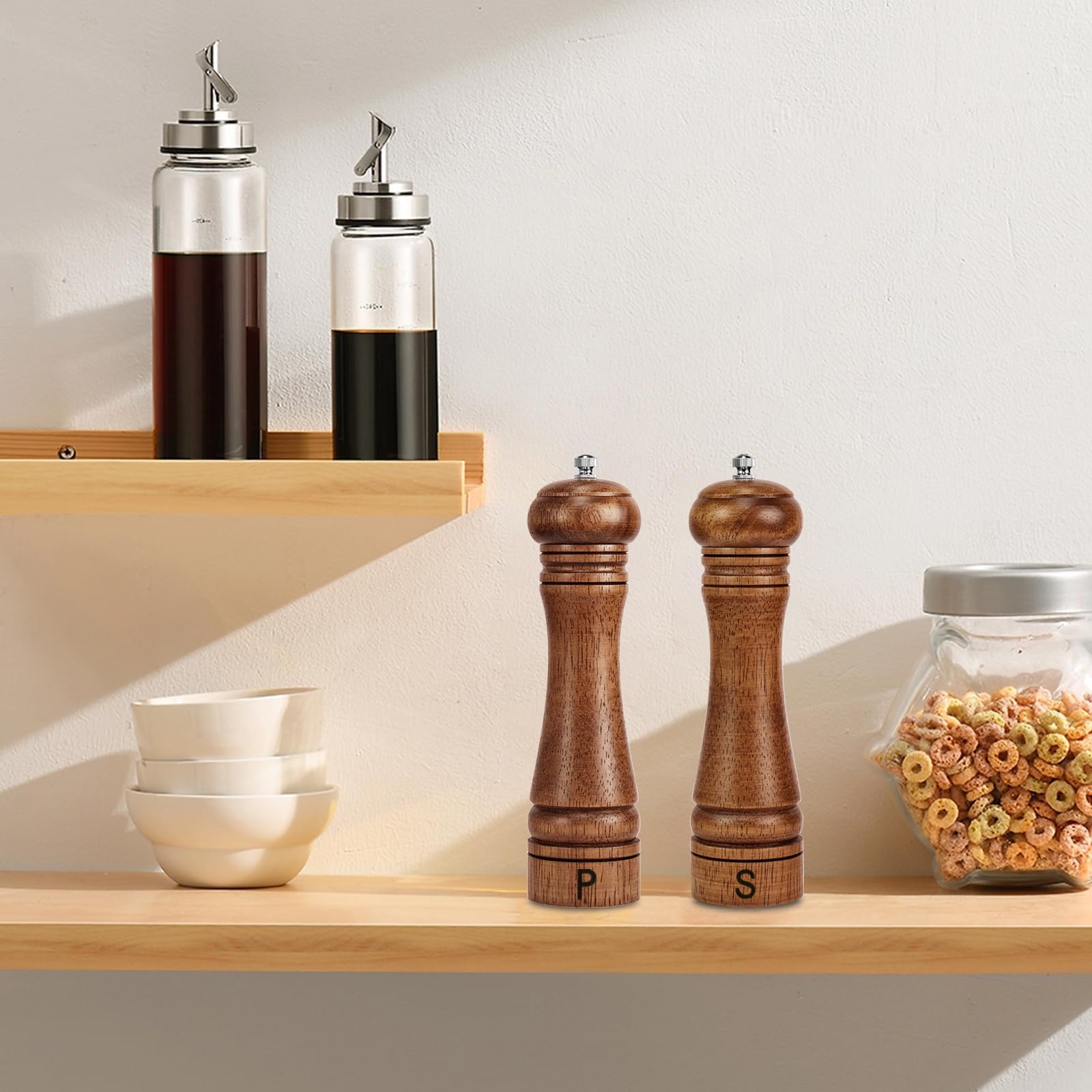 Juego Haomacro de dos molinillos, perfecto para cocina y mesa.