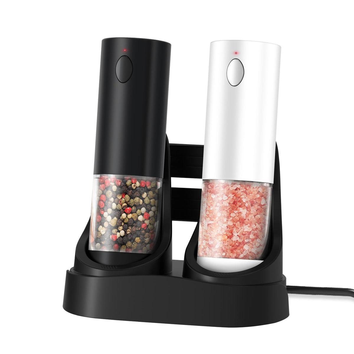 Haomacro set de molinillos con base LED, ideal para uso diario en la mesa.