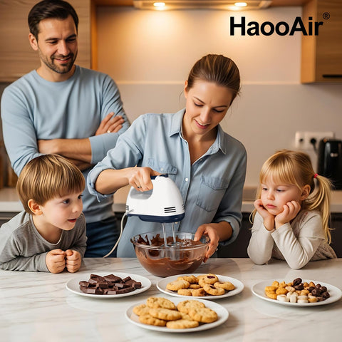 Haooair batidora de mano con diseño ergonómico para agarre cómodo durante la mezcla