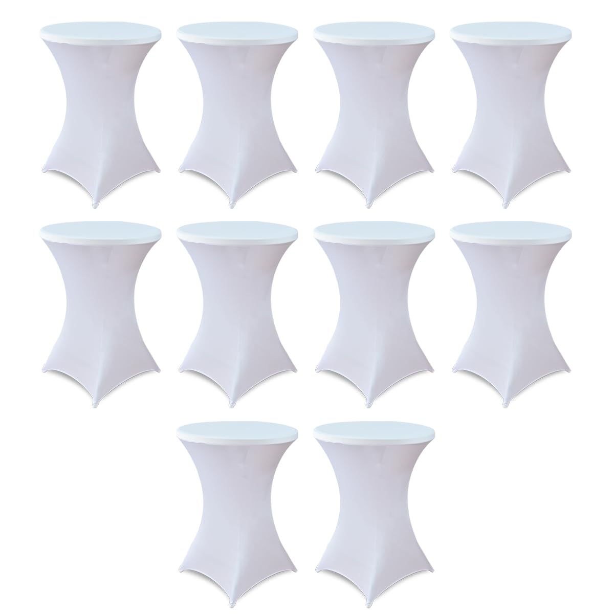 HAORUI cubierta para mesa coctel espandex ajuste blanco apta para 30-32d x 42h