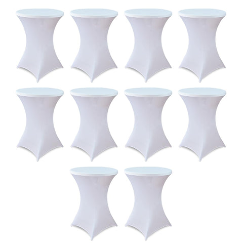 HAORUI cubierta para mesa coctel espandex ajuste blanco apta para 30-32d x 42h