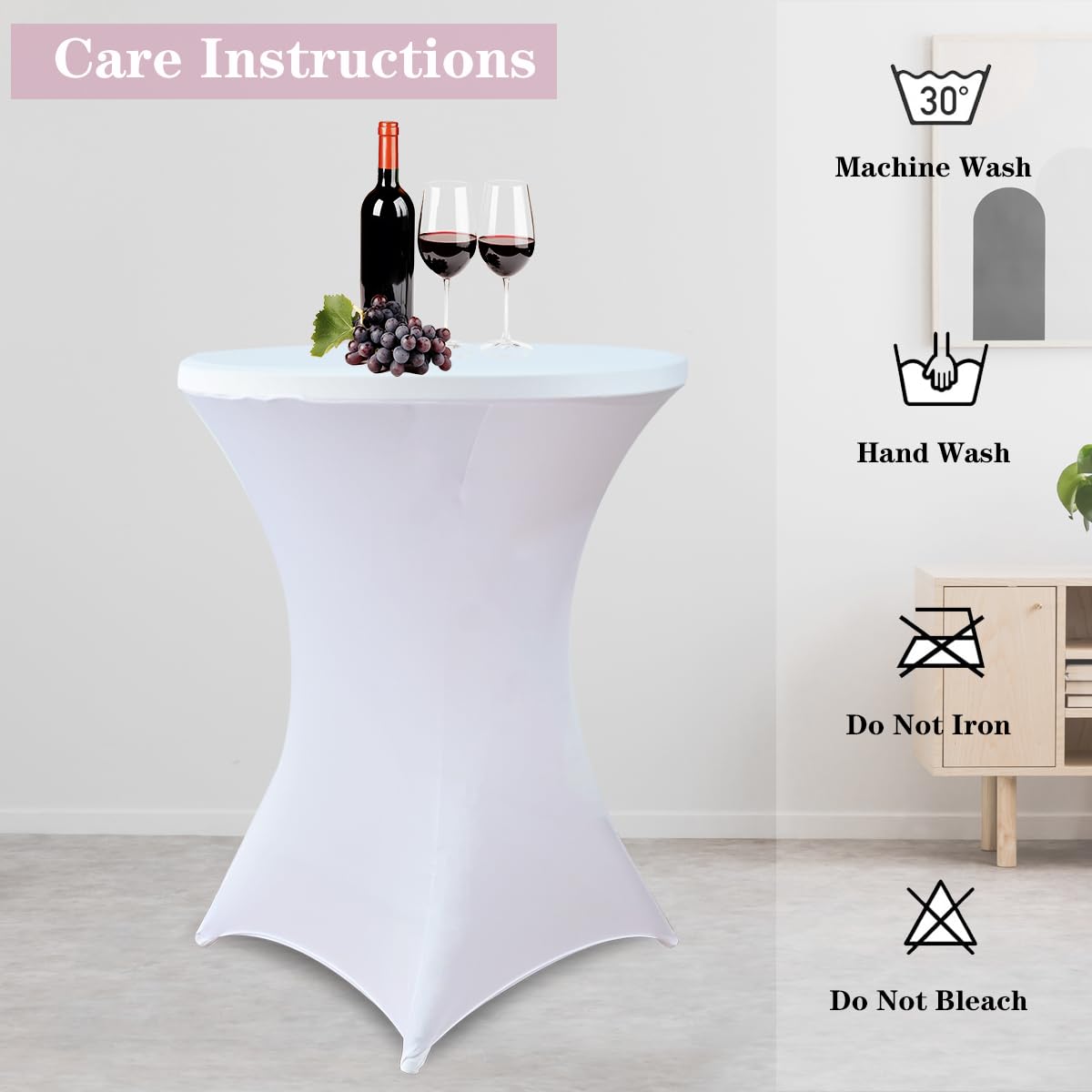 HAORUI cobertura mesa coctel espandex instalación fácil para eventos