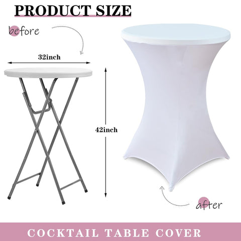 HAORUI cubierta redonda espandex blanco con ajuste perfecto para eventos