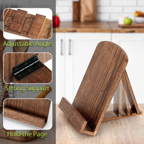 Haotao madera maciza porta-recetas, durabilidad diaria en la cocina.