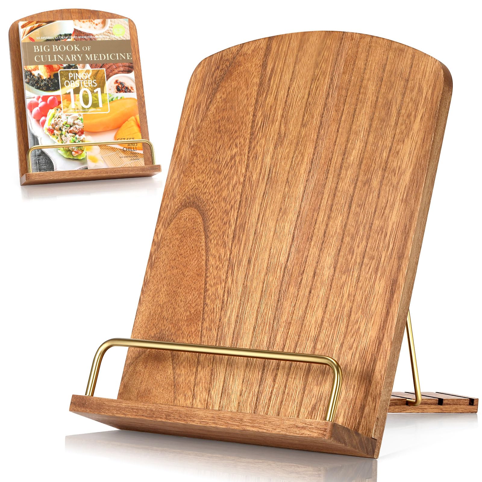 Haotao soporte de recetas en madera con acabado natural ideal para cocina