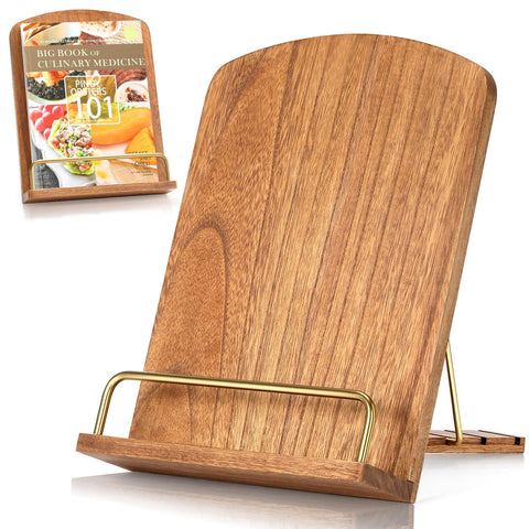 Haotao soporte de recetas en madera con acabado natural ideal para cocina