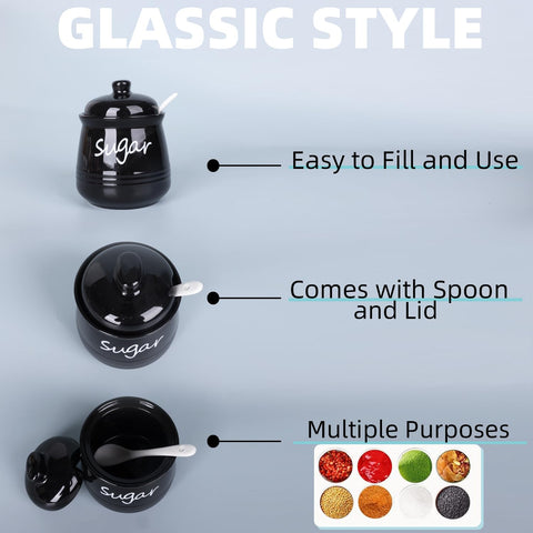 HAOTOP azucarero con tapa y ranura para cuchara, orden diario.