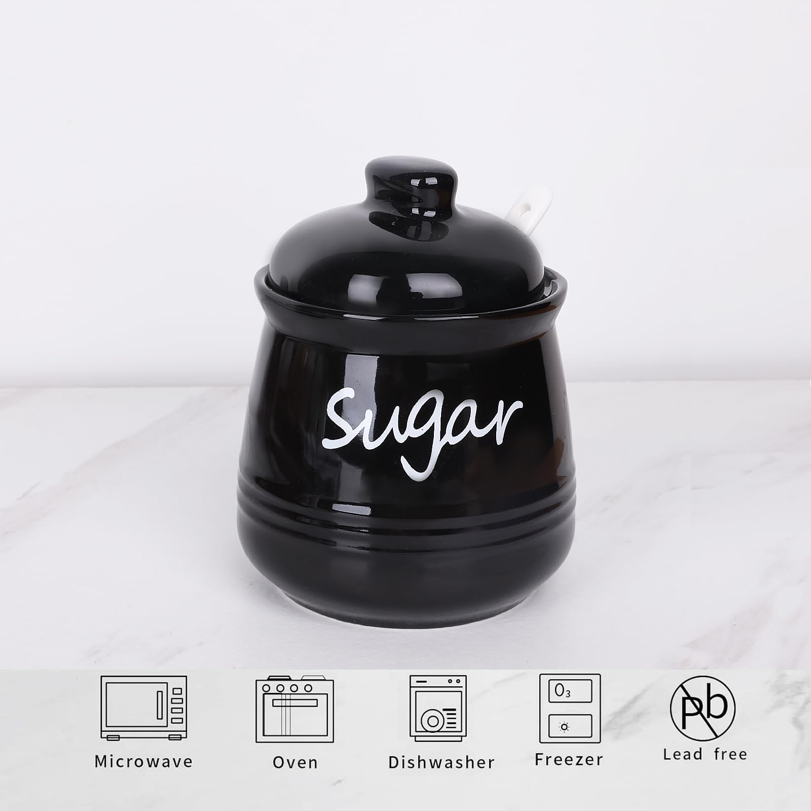 HAOTOP azucarero cerámico versátil para azúcar, sal o especias.