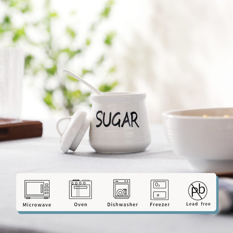 HAOTOP diseño elegante azucarero de porcelana blanco