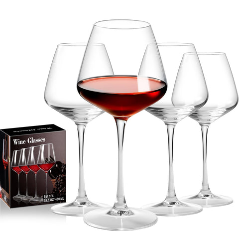 Haoxishui conjunto de copas de vino tinto 16 onzas, soplado a mano, elegante para cenas