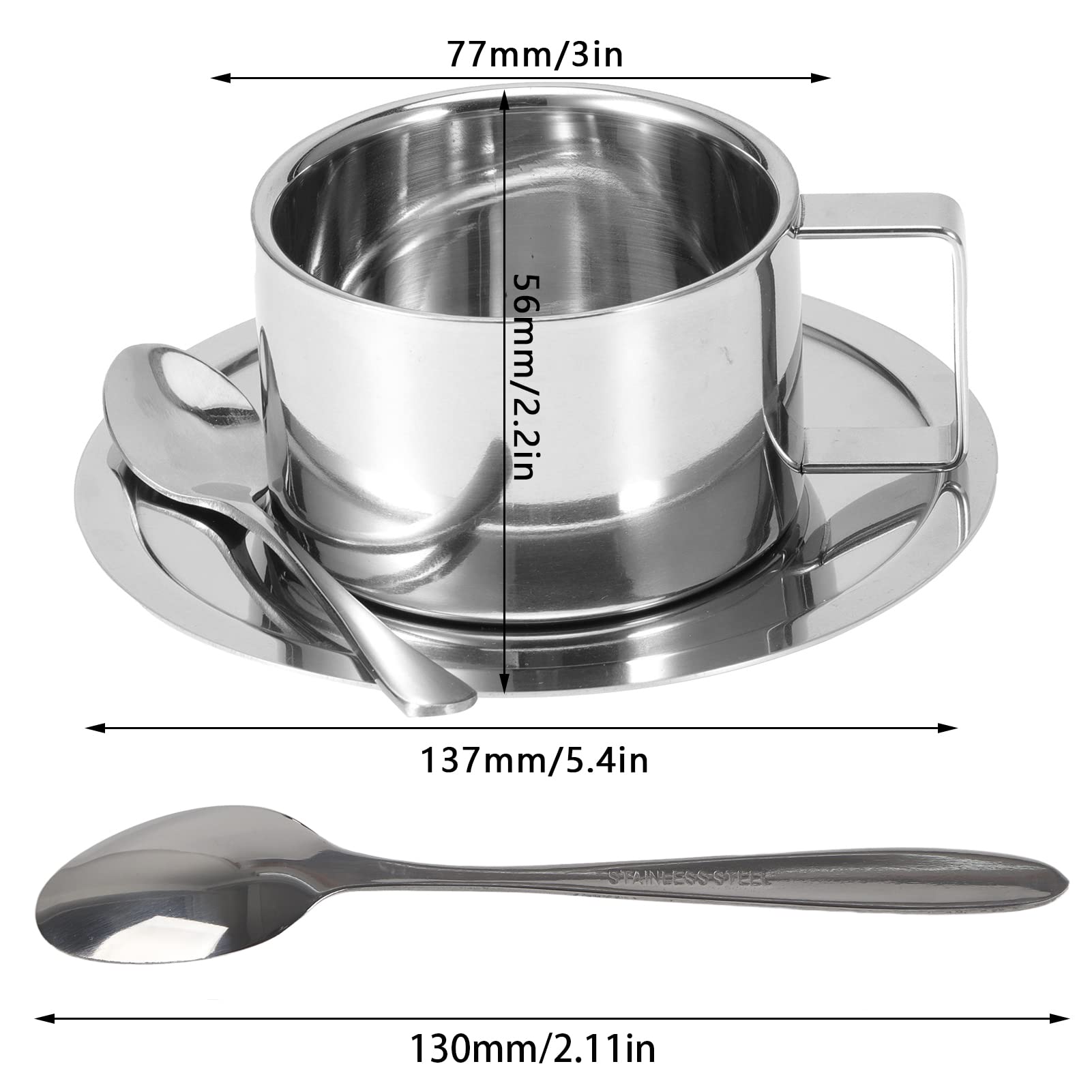 Conjunto Hapivida espresso 200ml con doble pared, mantiene la temperatura