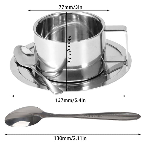 Conjunto Hapivida espresso 200ml con doble pared, mantiene la temperatura