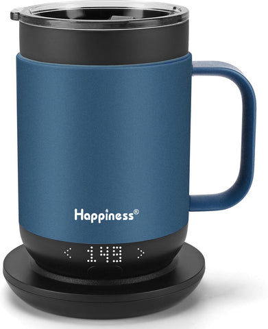 Taza Happiness con cafe caliente preciso mantiene la temperatura para disfrutarla.