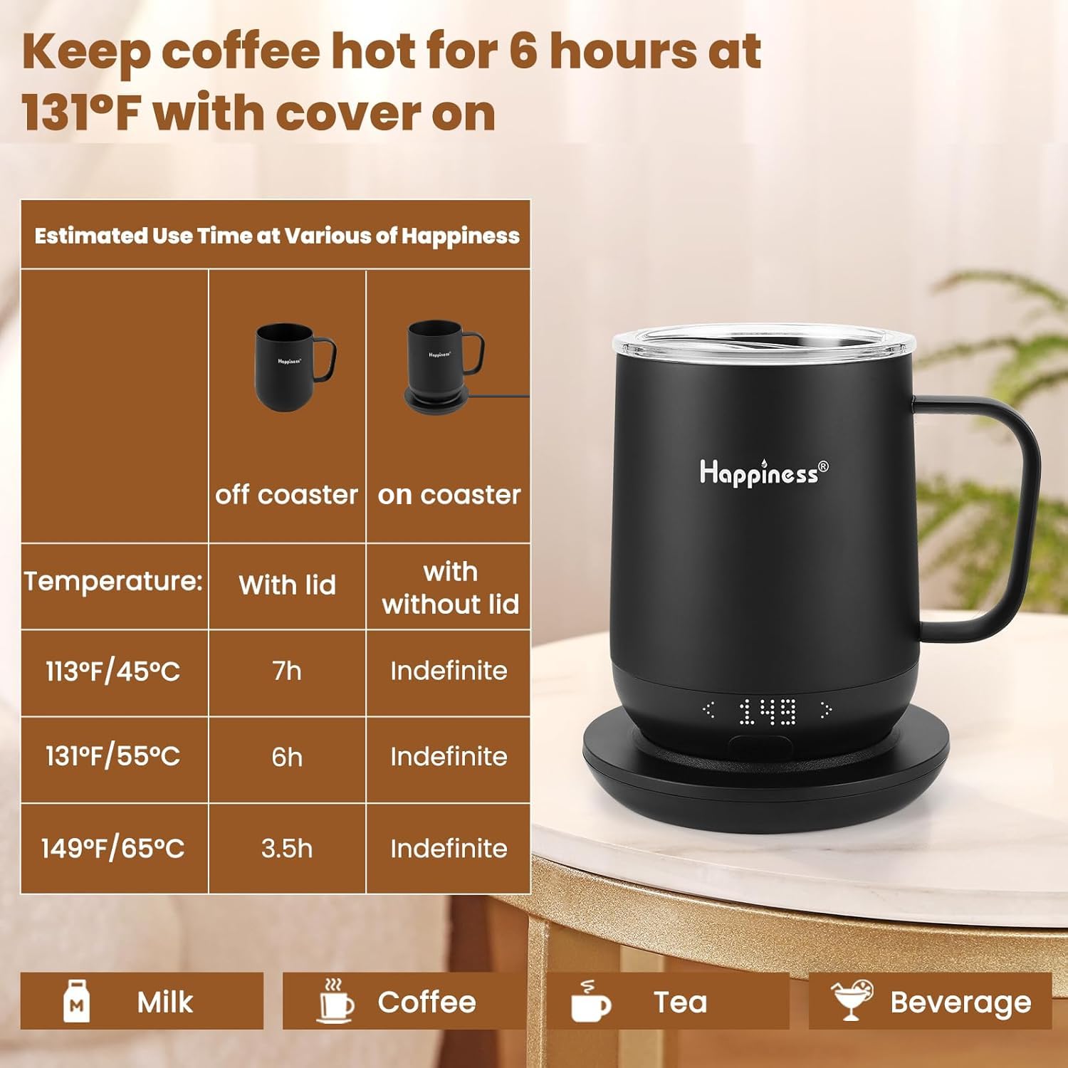 Base de carga Happiness para recargar la taza sin cables