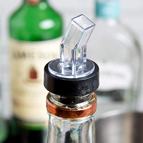 Happy Hour Supplies vertedor de licor con filtro y collar negro para verter sin derrames