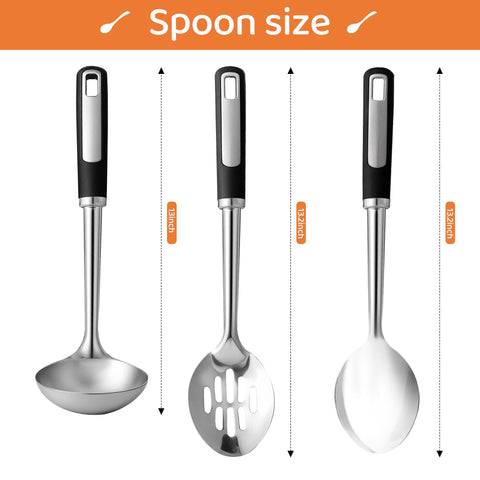Cuchara de sopa HAPPY KIT en acero inoxidable para servir porciones abundantes.